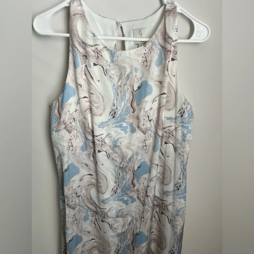 JOIE PAISLEY - Elegant Blue, Brown and Cream Swirl Dress - Women’s Size Medium